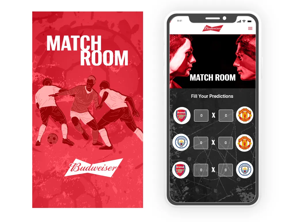 Variações de design do conceito Match Room