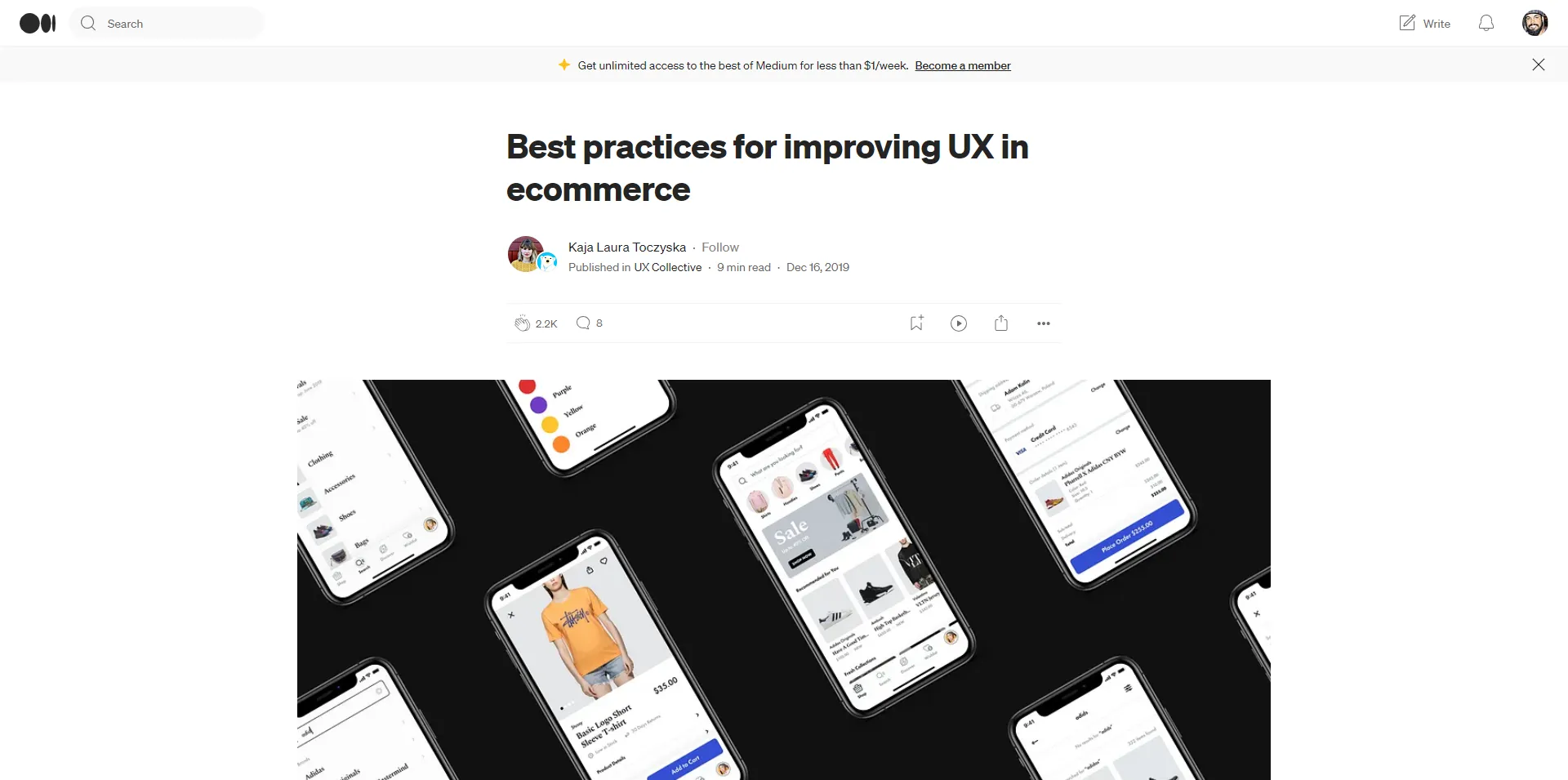 Artigo de referência sobre boas práticas de UX em e-commerce